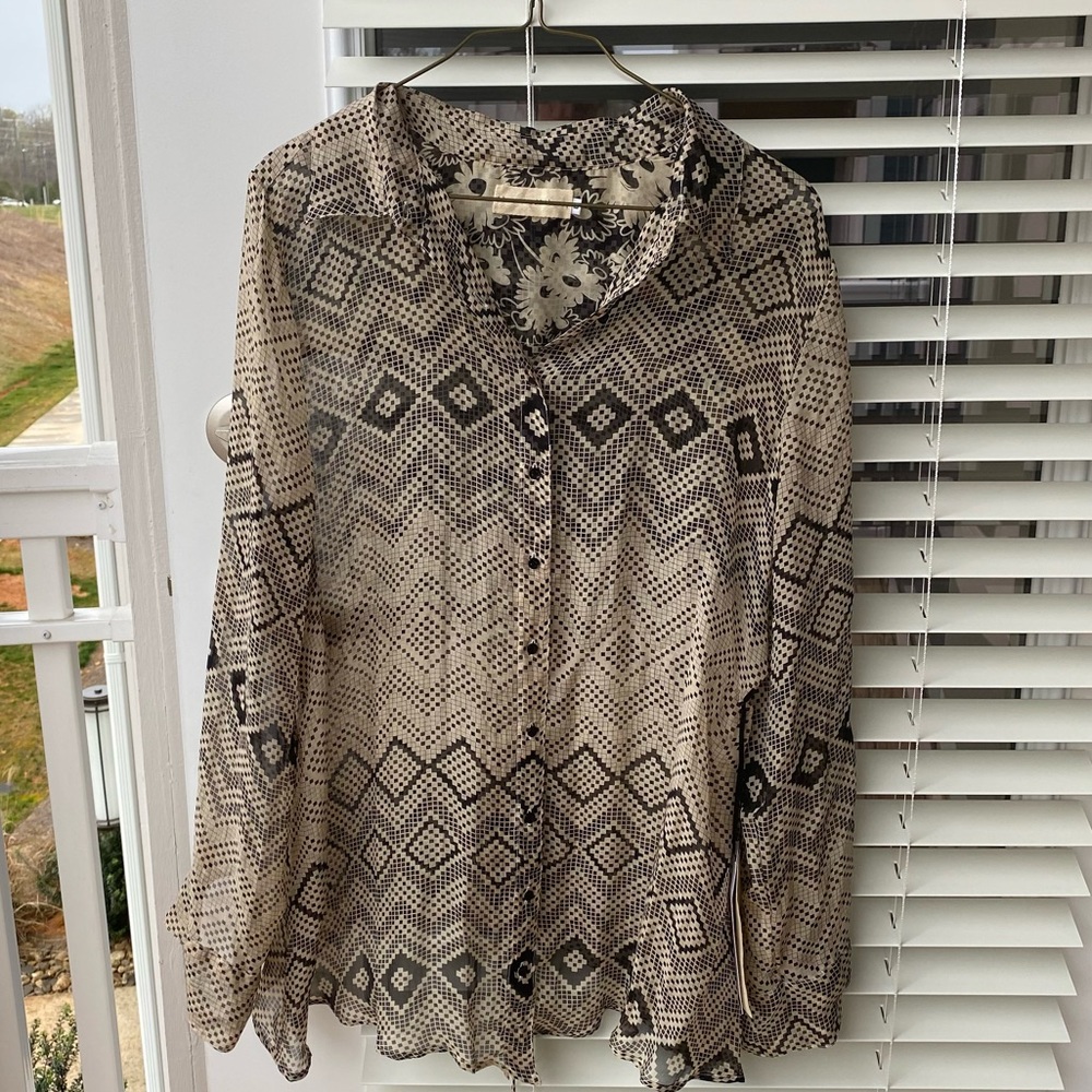 100% Silk blouse L